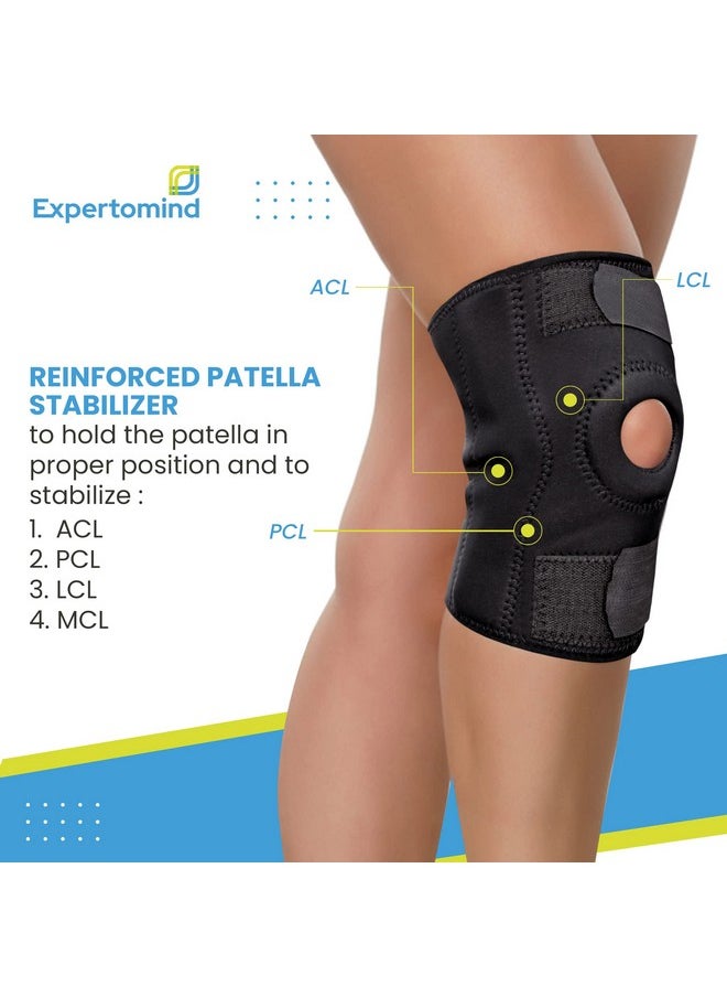 Knee Support For Men & Women | Knee Cap Brace For Effective Knee Pain Relief | Supports, Stabilize & Relieves Pressure For Faster Recovery | Black Color |Non Toxic, Universal Size