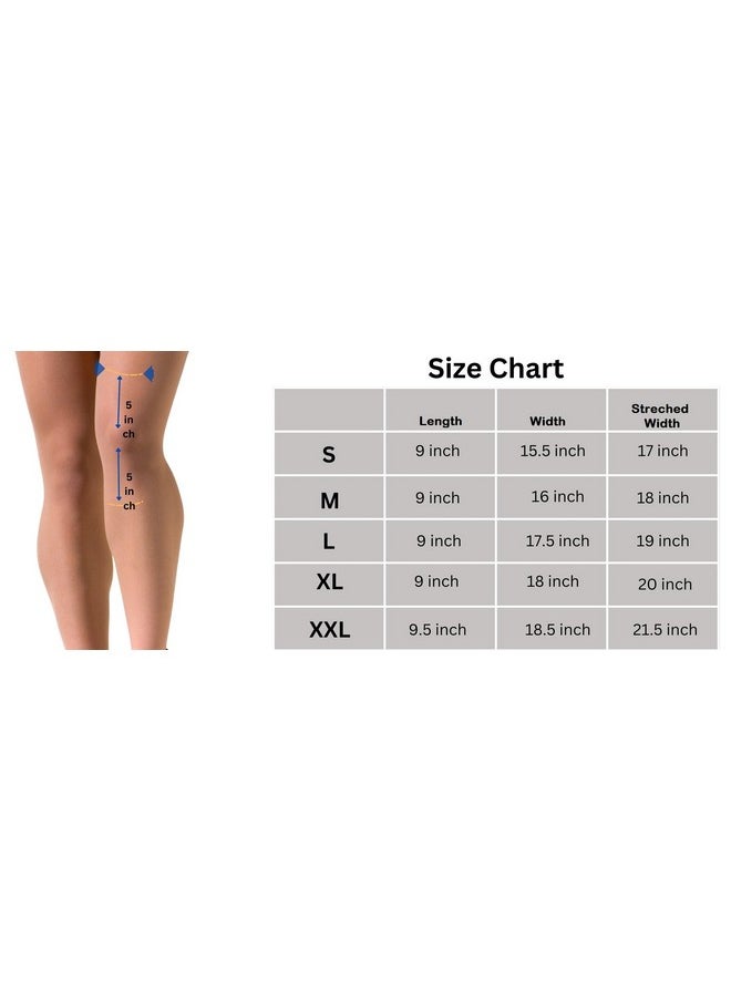 Adjustable Wrap Knee Support Brace, Air Mesh Fabric Knee Brace Cap For Pain Relief, Sports, Arthritis, Running Protection For Men & Women (1, L (17-18