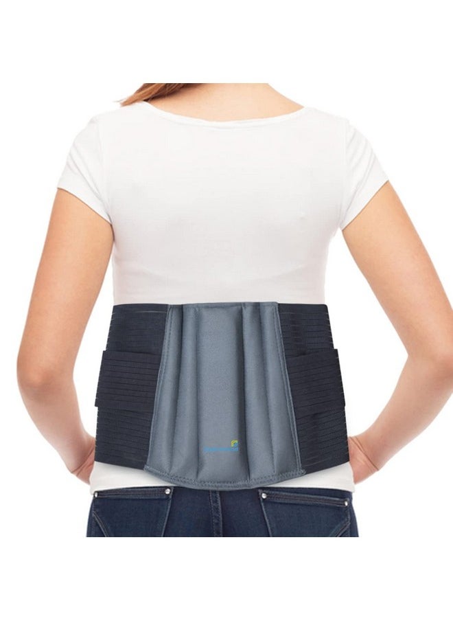 Lower Back Support Belt | Effective Back Support For Lower Back Pain Relief | Adjustable Orthopaedically Proven Back Belt For Women & Men | Durable Elastic Material | Size - Small - Grey