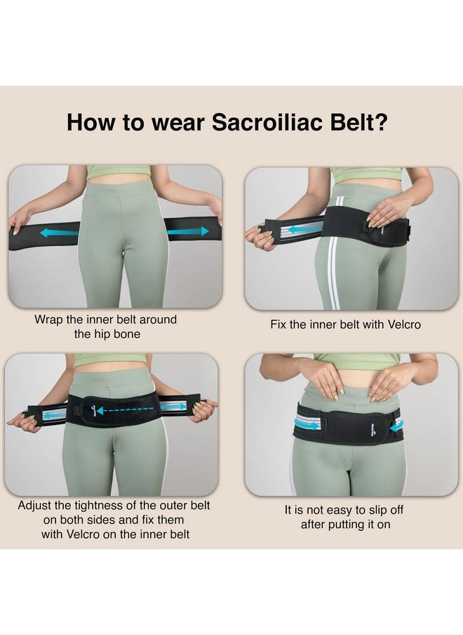 Sacroiliac Si Joint Hip Belt Pelvic Support Belt Lower Back Support Brace For Men And Women - Trochanter Belt - Sciatica Pelvis Lumbar Hip Pain Relief_Fits To 32