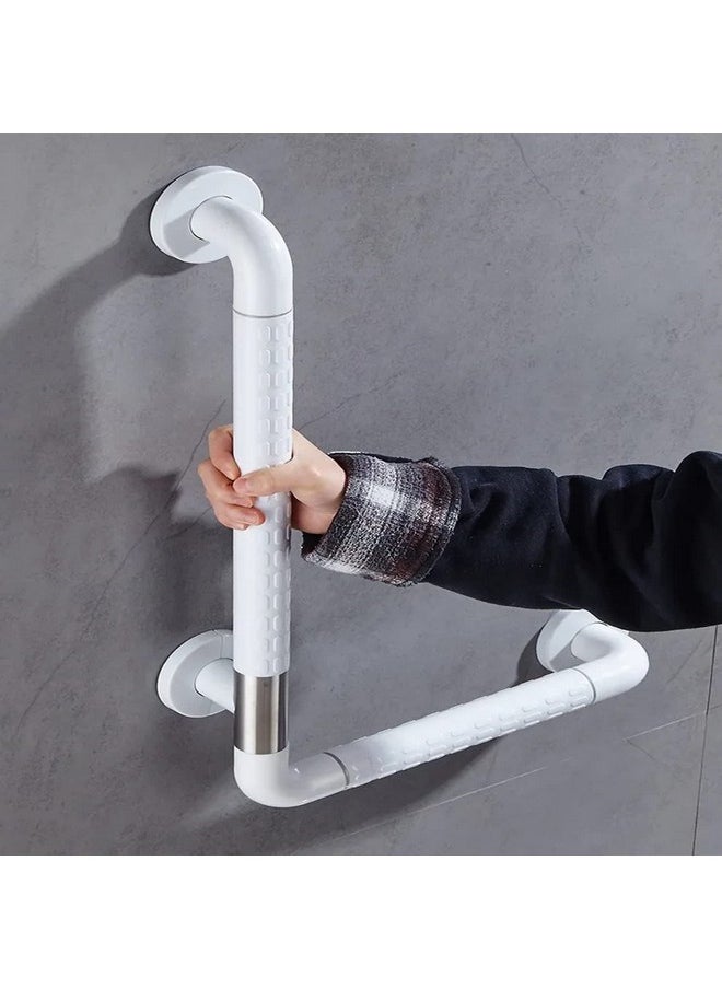 Grab Bar For Bathroom Toilet Handrails Bathroom Safety Stainless Steel Wall Mounted Grab Bar Hand Support Safety Rail Handle For Senior Citizen (L Shape, 60 * 35Cm)