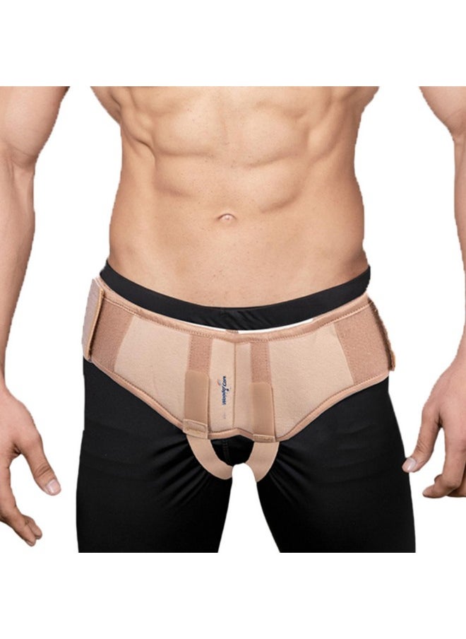 Inguinal Hernia Belt For Men Hernia Support Truss With Removable Pressure Pads Double Hernia Comfortable Brace (M)