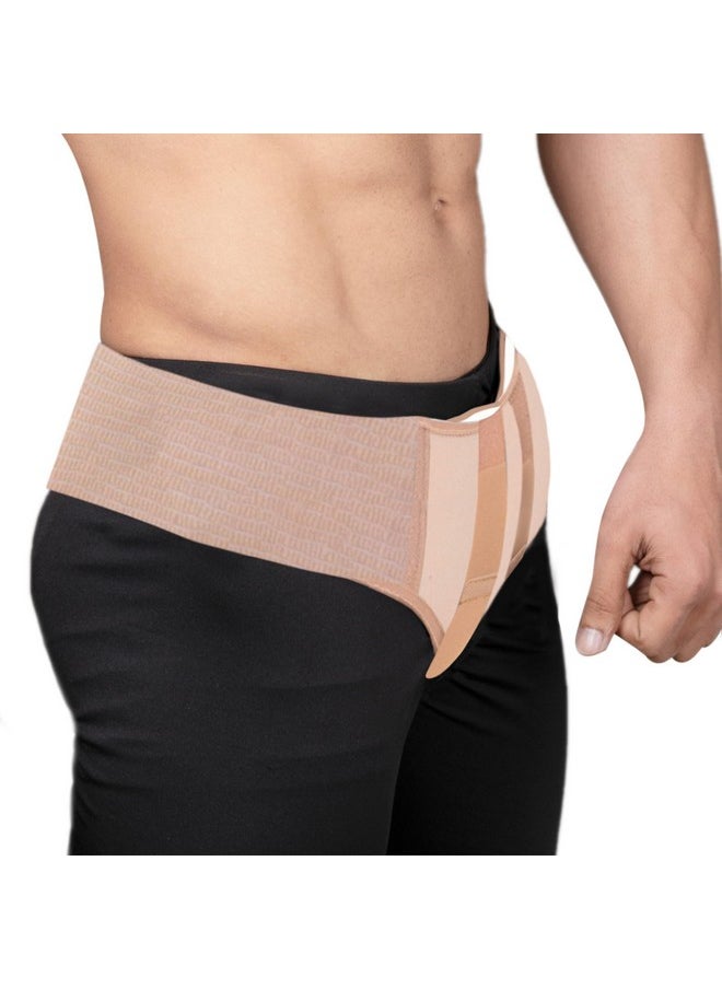 Inguinal Hernia Belt For Men Hernia Support Truss With Removable Pressure Pads Double Hernia Comfortable Brace (M)