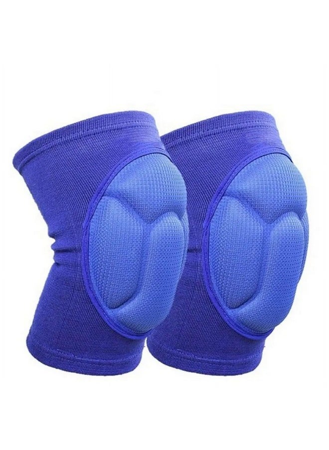 Knee Caps For Women Men Anti-Collision Cushion Knee Pain Pad Supports Safety Guard Protector Running,Walking, Dancing, Gym (Blue) (1 Pair)