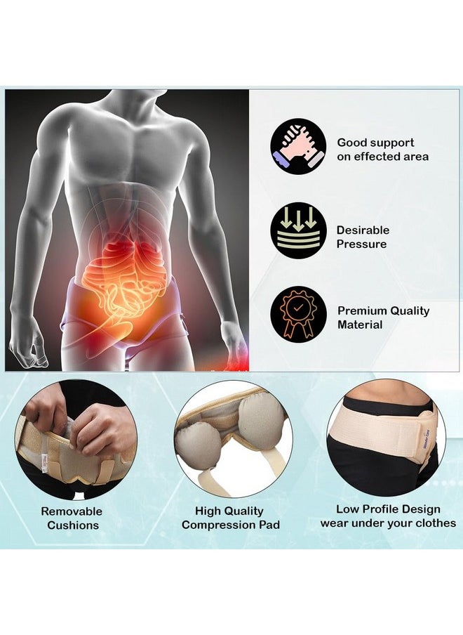 ® Hernia Belt For Men - Groin Hernia Support For Men, 2 Removable Compression Pads & Adjustable Groin Straps, Double Inguinal Hernia Truss Brace (M)