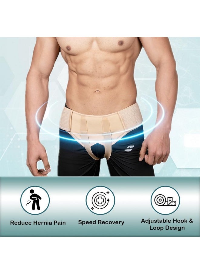 ® Hernia Belt For Men - Groin Hernia Support For Men, 2 Removable Compression Pads & Adjustable Groin Straps, Double Inguinal Hernia Truss Brace (M)