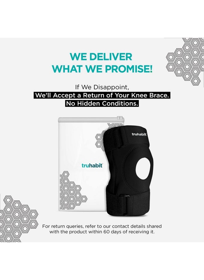 Neoprene Hinged Knee Brace For Knee Pain-Open Patella Knee Support For Men&Women,Free Size Hinged Knee Brace For Ligament Tear,Hinged Knee Support With Triple Band Strapping (1 Unit)