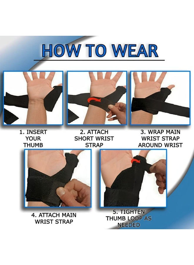 Wrist Support For Women Men Pain Relief Wrist Thumb Splint Brace Protector Wrist Fracture Supports Right And Left Carpel Tunnel (Right, Black Orange)