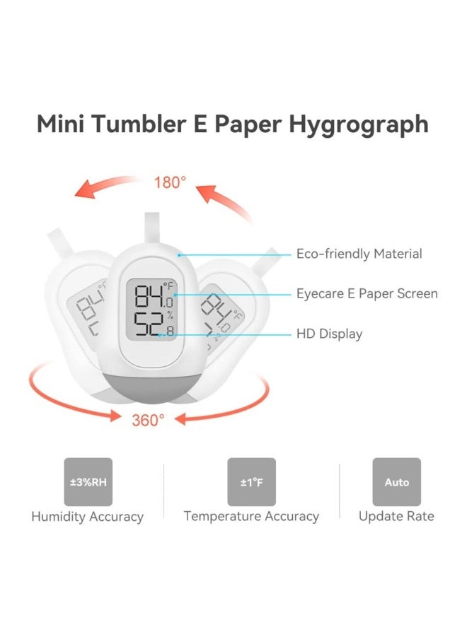 Indoor Paper White Digital Screen Temperature and Hygrometer Monitor