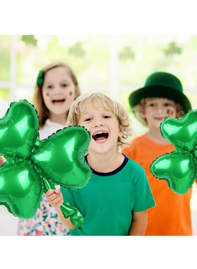 Green Balloons, 12 Pcs Shamrock Foil Balloons, Shamrock Balloons Decorations Lucky Clover Balloons, for Baby Shower Decorations, Birthday Decorations, Party Decorations