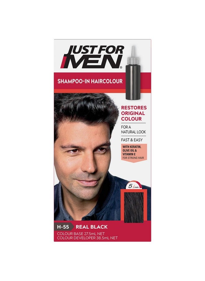 Shampoo-In Colour Restores Original Colour For A Natural Look - Real Black, H-55