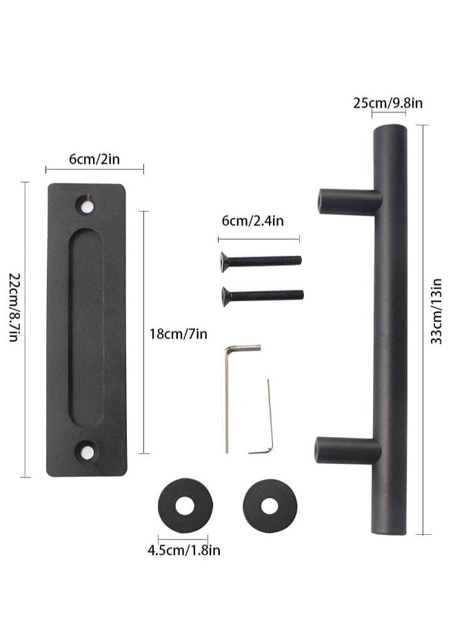 Sliding Door Handle Heavy Duty Barn Door Handle Stainless Pull Hardware Set Hardware Handle for Closet Home Black Door Handles