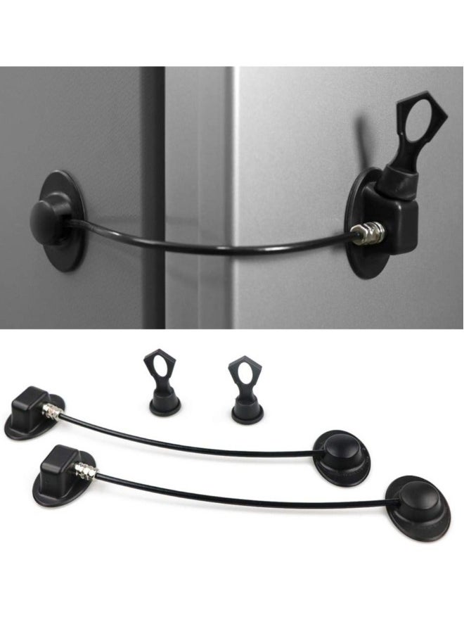 Refrigerator Lock with with Magnetic, Black Refrigerator Lock Dorm Freezer Door Lock and Child Safety Cabinet Lock with Strong Adhesive, very convenient to unlock