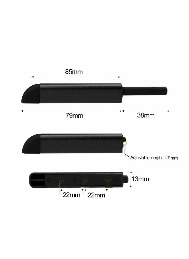 Magnetic Touch Latch, Magnetic Door Catch Push to Open Latch Adjustable Magnetic Cabinet Closures Release Catches Damper for Cupboard Wardrobe (6Pcs Black)