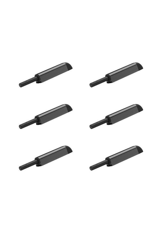 Magnetic Touch Latch, Magnetic Door Catch Push to Open Latch Adjustable Magnetic Cabinet Closures Release Catches Damper for Cupboard Wardrobe (6Pcs Black)