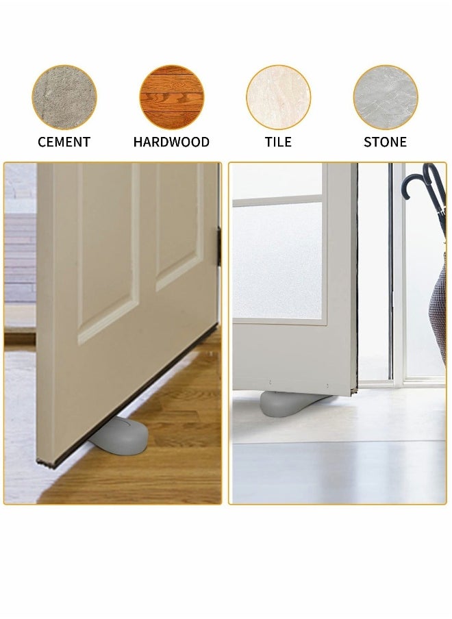 Rubber Door Stopper Security Door Stop Wedge Door Wedge For Door Gaps And Prevents Locking, Door Stop Wedge For All Floor Types And Carpet Heavy Duty Door Clip 2 Piece