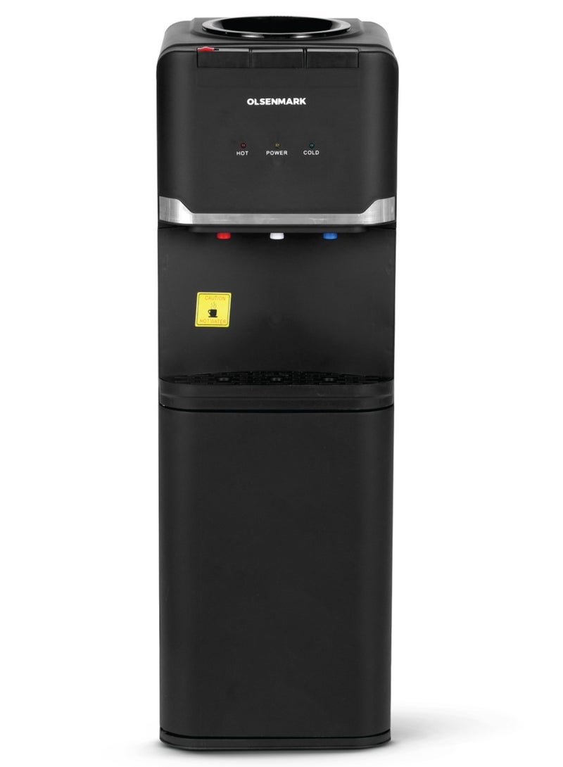 Water Dispenser Hot And Water Cooler Normal, Hot And Cold Function, And 3 Taps 2L Cooling And 1L Heating Tanks, Stainless Steel Tank, Silicone Water Outlet Pipe 2 Year Warranty OMWD1907 Black