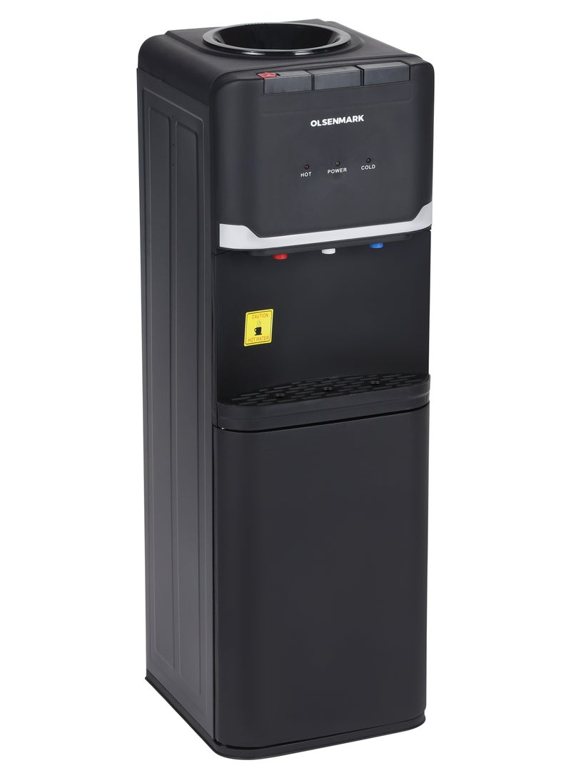 Water Dispenser Hot And Water Cooler Normal, Hot And Cold Function, And 3 Taps 2L Cooling And 1L Heating Tanks, Stainless Steel Tank, Silicone Water Outlet Pipe 2 Year Warranty OMWD1907 Black