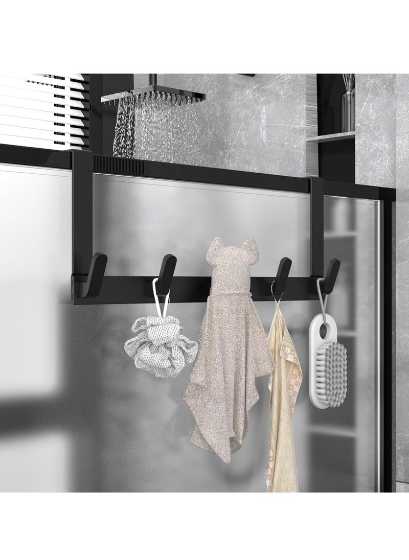 Over the Door Hook Rack with 5 Hooks Versatile Door Hanger for Coats Towels Bags Keys Ideal for Bathroom Bedroom Behind Back of Door