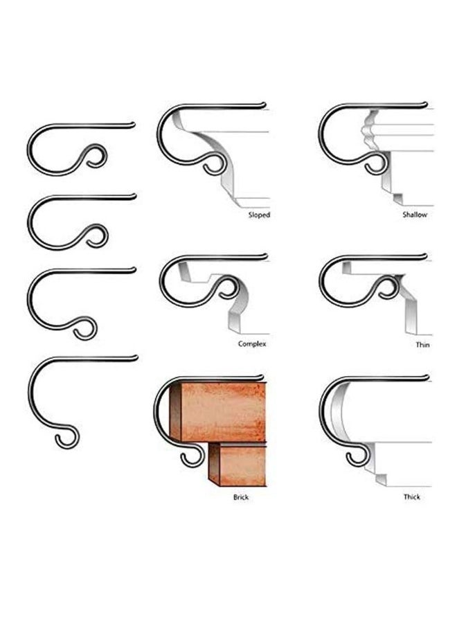 Stainless Steel Hooks, 6Pcs Long Handle Closet Racks, Cabinet Rack Hooks, Home Decor Hooks, Stocking Hangers, Decoration Supplies for Home Office Mantle Fireplace