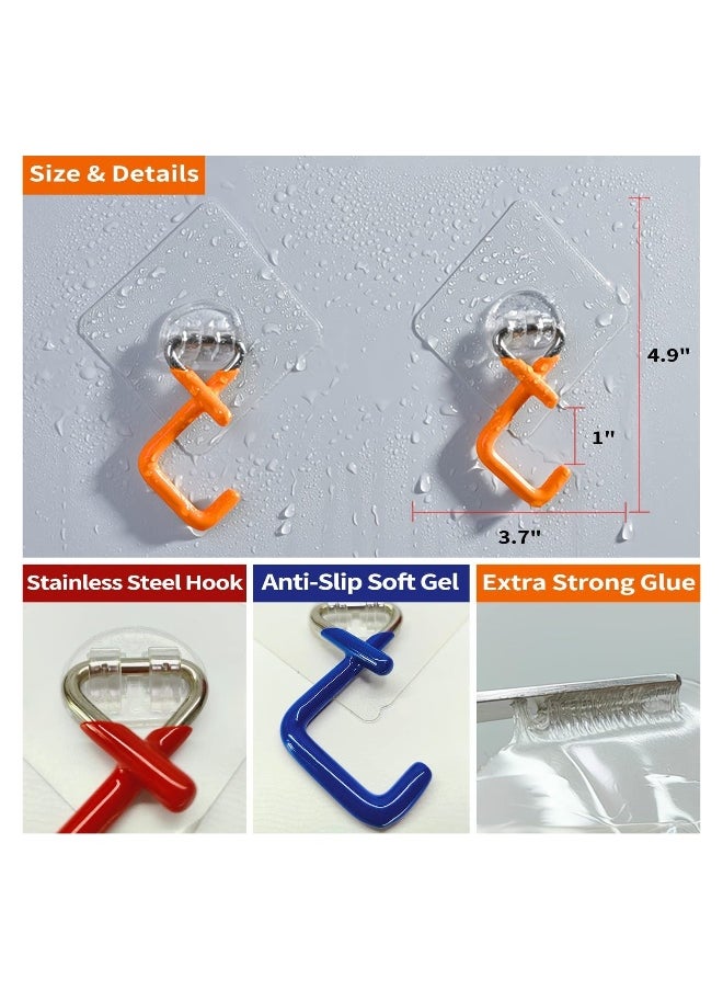 Mop and Broom Holder Wall Mount Broom Gripper Holds Self Adhesive No Drilling Super Anti-Slip Wall Mount Tool Racks Stainless Steel Mop and Broom Hooks Organizer