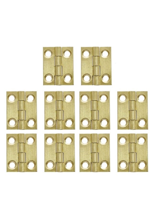 Mini Solid Brass Hinges, 10Pcs Cabinet Drawer Hinges for Jewelry Chest Wood Box, Hinges