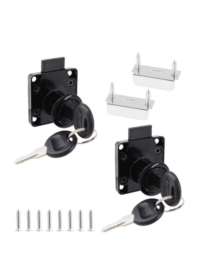 2 Pack File Cabinet Locks 22mm Cylinder Length Desktop Lock Mailbox Locks Desk Drawer Lock Keyed Different Rust-Resistant and Easy to Install