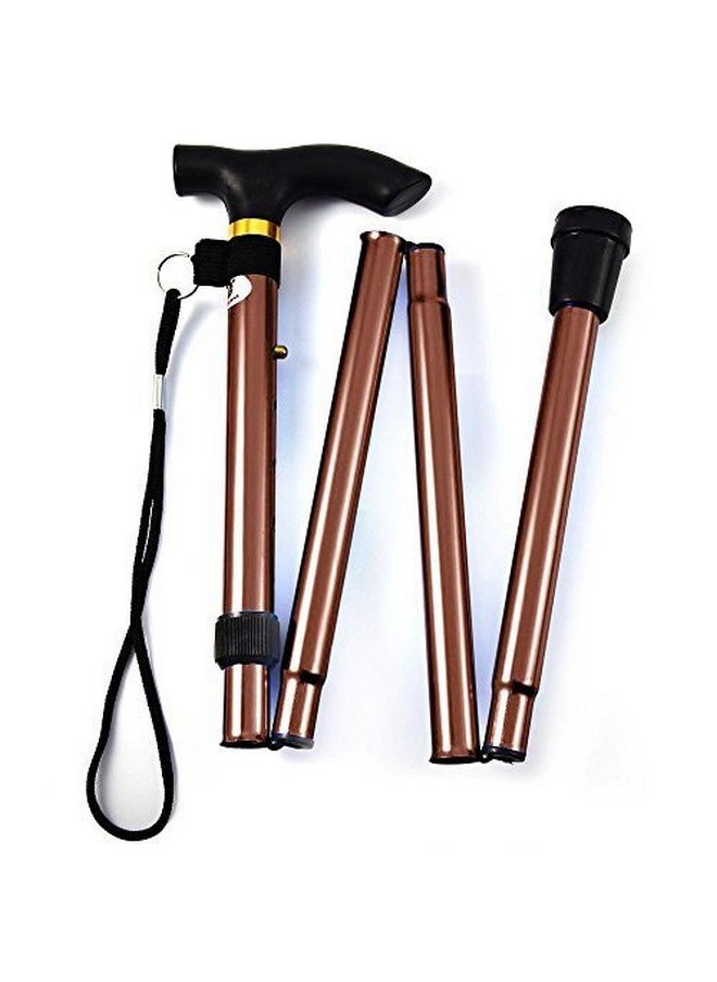 Automatic Magnetic Snap-Out Folding Crutch Walking Cane Folding Stick With Adjustable Length (33-37 Inch) (Copper)