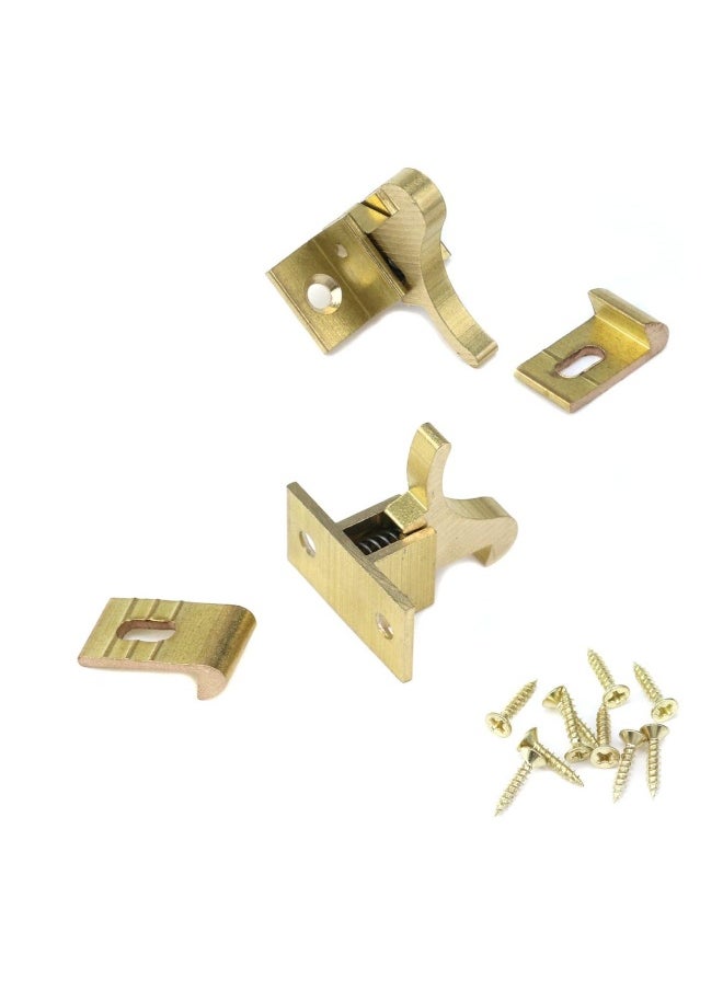 Heavy Duty Brass Elbow Latch Catch for Cabinets Windows and Doors 4 Pack with Mounting Screws Ideal for Home and Office Use