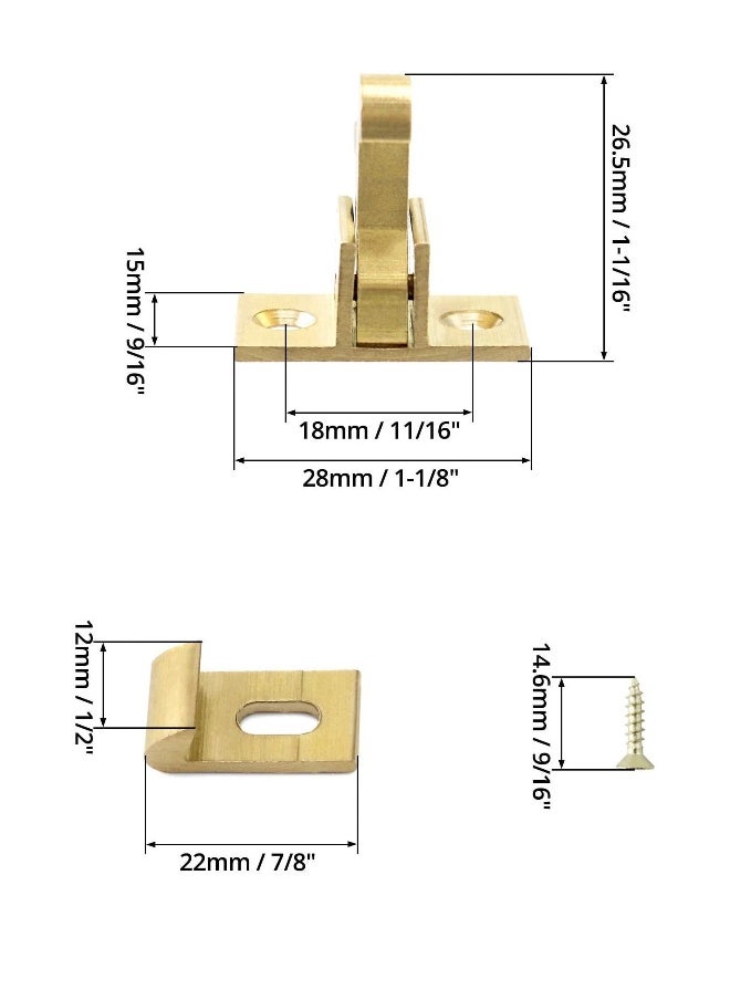 Heavy Duty Brass Elbow Latch Catch for Cabinets Windows and Doors 4 Pack with Mounting Screws Ideal for Home and Office Use