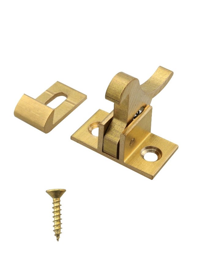 Heavy Duty Brass Elbow Latch Catch for Cabinets Windows and Doors 4 Pack with Mounting Screws Ideal for Home and Office Use