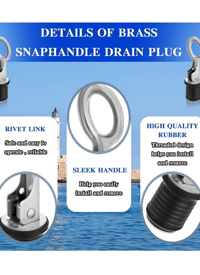 Snap Handle, Drain Plug, T Handle Drain Plug for 2.54CM Diameter, Drains Handle, Boat Drain Plug, Marine Boat Drain Plugs, Boat Accessories, Drain Plug(2 Pcs )