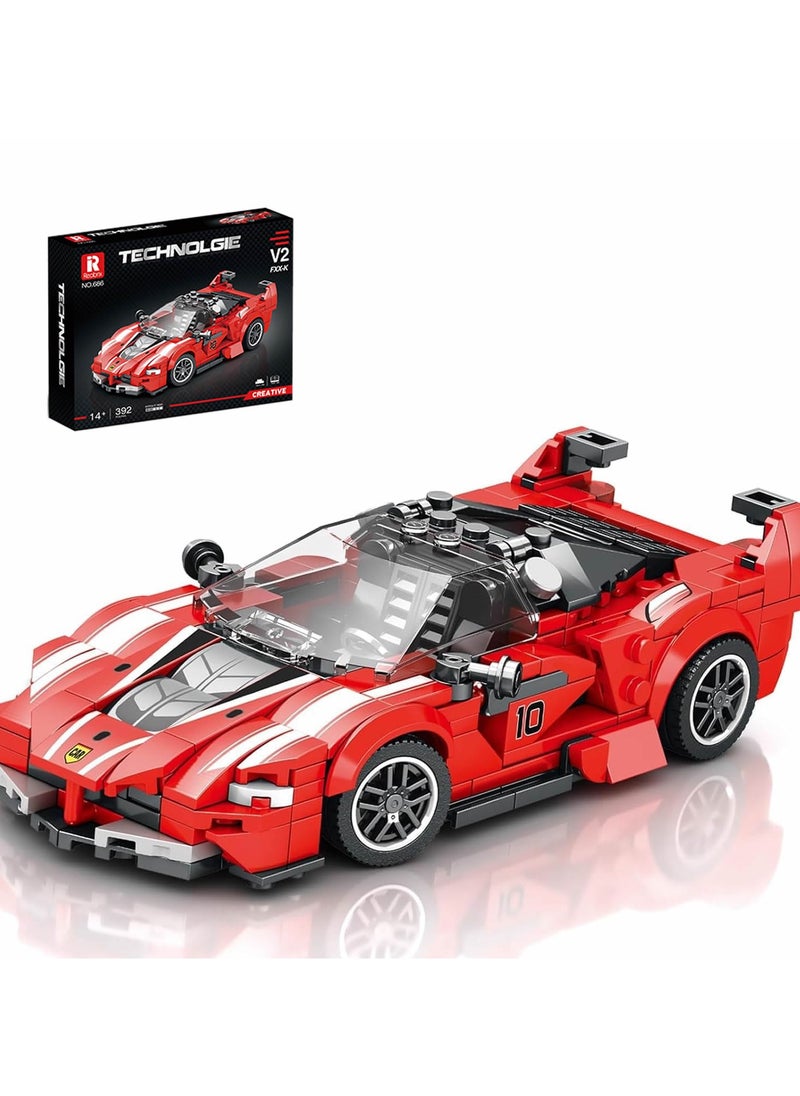 Sports Car Building Sets for Boys Adults, Collectible Mini Race Car Toy for Teens Kids Car Lovers, 1:24 Car Model, Ideal Gift for Birthday, Children‘s Day - 392pcs