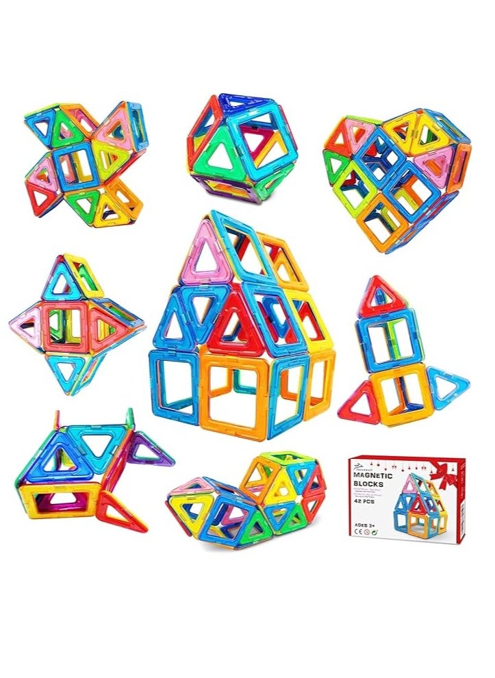 46Pcs Magnetic Building Blocks Set，children's magnetic building blocks, magnet toys, magnetic iron, boys and girls assembly puzzle，3+ Years