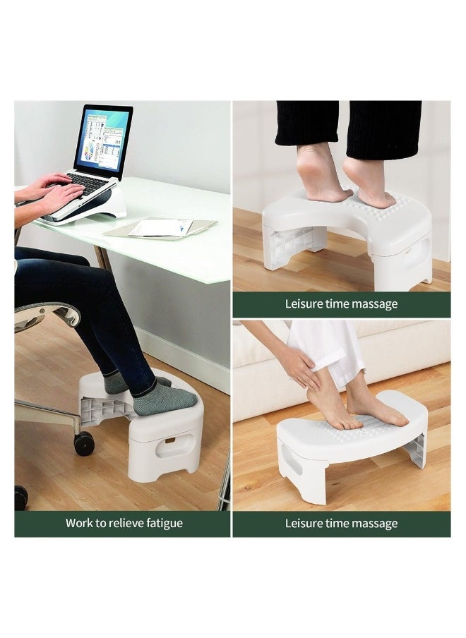 Squatty Potty for Adults, Foldable Toilet Stool Squat Adult, Prevent Constipation, Toilet Footstool For Better Bowel Movements, White