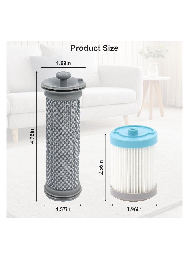Cordless Vacuum Filter Replacement Kit for Tineco A10/ A11 Hero A10/A11 Master and for PURE ONE S11 for PWRHERO11 Snap Cordless Vacuum Cleaner 4 Pre Filters 2 HEPA Filter