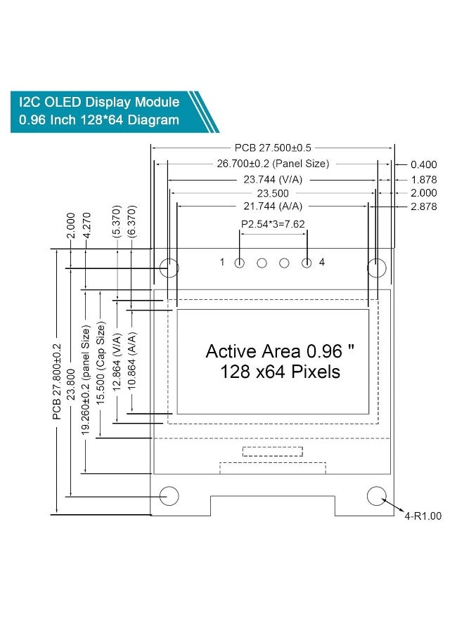 OLED Module 128x64 Pixel, 5 Pcs 0.96 Inch OLED I2C IIC Display Module 12864 SSD1306 Mini Self-Luminous OLED Screen Board Compatible with Arduino Raspberry Pi (White)