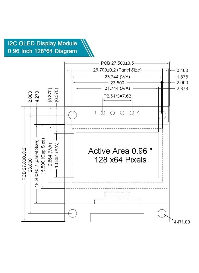 OLED Module 128x64 Pixel, 5 Pcs 0.96 Inch OLED I2C IIC Display Module 12864 SSD1306 Mini Self-Luminous OLED Screen Board Compatible with Arduino Raspberry Pi (White)