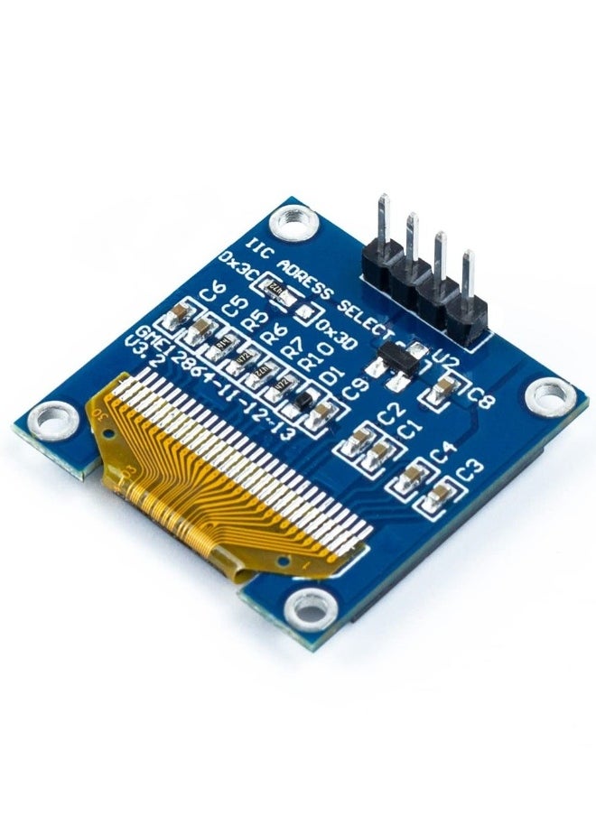 OLED Module 128x64 Pixel, 5 Pcs 0.96 Inch OLED I2C IIC Display Module 12864 SSD1306 Mini Self-Luminous OLED Screen Board Compatible with Arduino Raspberry Pi (White)