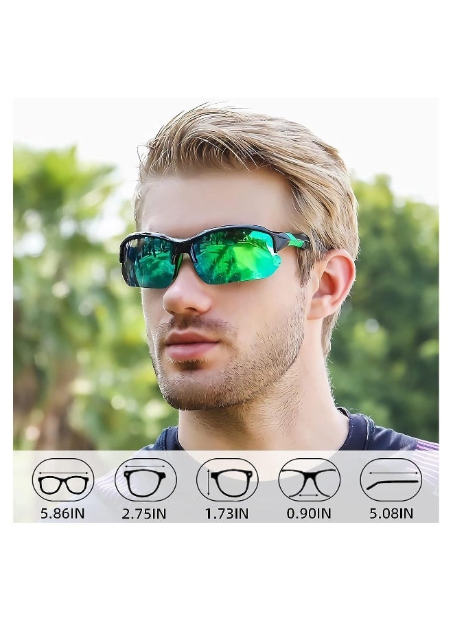 Polarized Sports Glasses, Cycling Sunglasses for Men Women, Sunglasses Set for Cycling Baseball Golf Fishing Driving Running