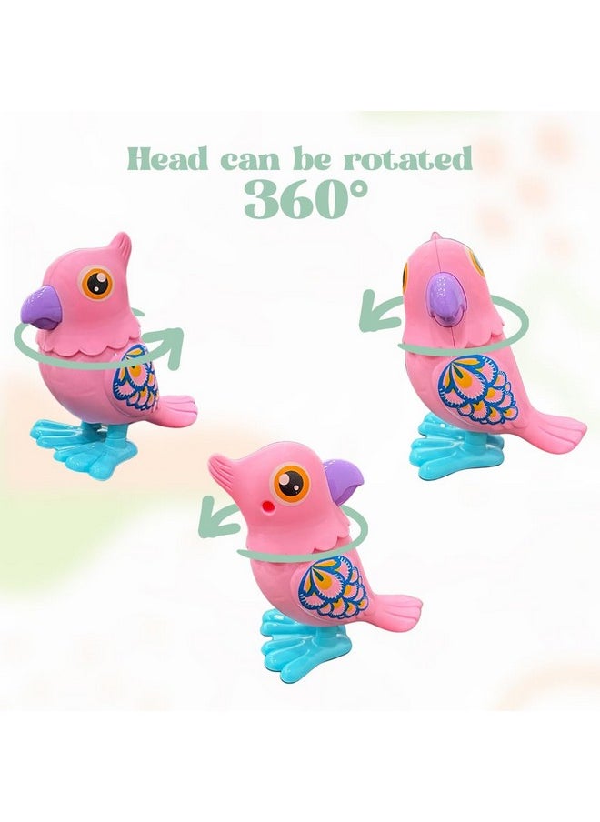 3 Pcs Jumping Bird Wind Up Toys Key Operated Colorful Bird Toys For Kids 6 Months To 3 Years Old Crawling Walking Moving For Toddlers - Multicolored