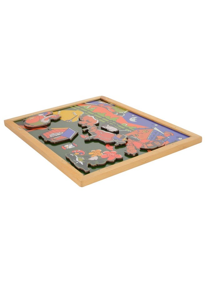 Wooden Magnetic Twin Play Tray - A Cool Summer Night, Multi Color