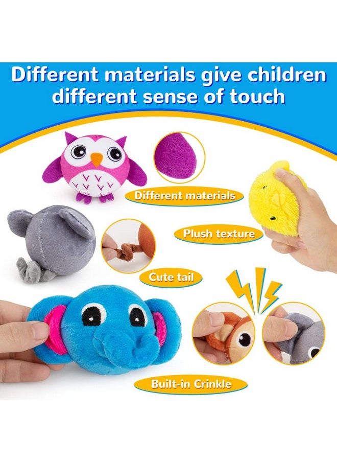 Mini Sensory Stress Ball For Kids And Adults,5 Pcs Plush Stuffed Animals Farm Friends Infant And Toddler Toys Owl, Elephant, Koala, Chicken And Monkey Anxiety Relief Squeeze Toys