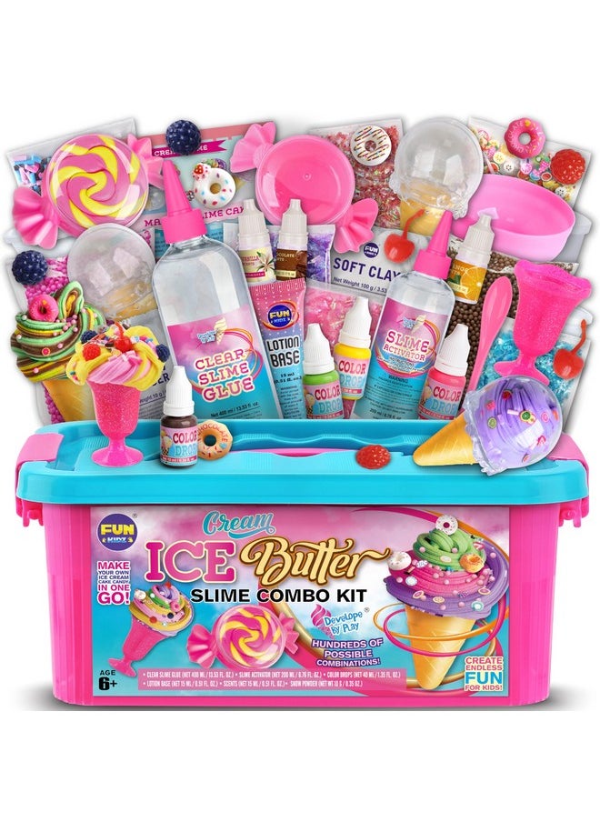 Gift Butter Slime Kit For Girls 10-12, Funkidz Ice Cream Soft Slime Making Kit Ages 8-12 Kids Slime Toys Ideal Birthday Party Present