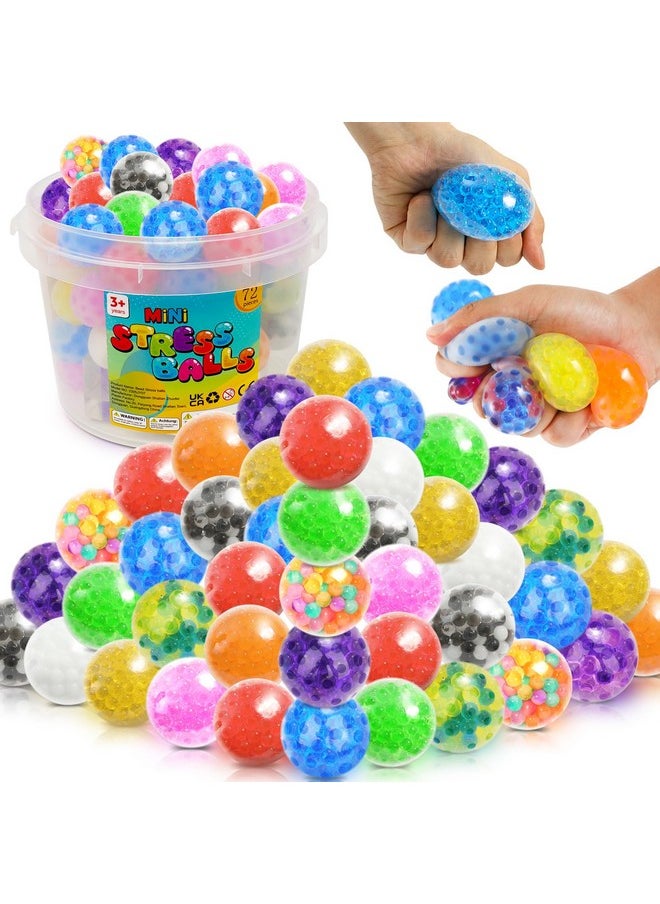 Squishy Stress Balls Fidget Toys - 72 Pack Squishy Toys Stress Ball For Anxiety Fidget Toys Bulk, Squeeze Balls For Adult With Adhd, Autism - Fidgets For Classroom, Gift Christmas Basket Stuffers