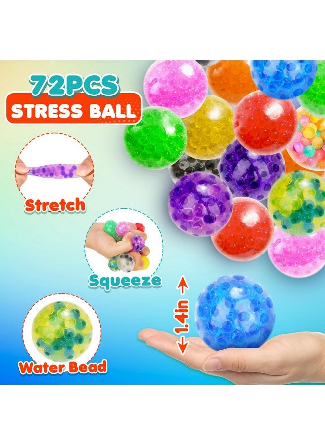 Squishy Stress Balls Fidget Toys - 72 Pack Squishy Toys Stress Ball For Anxiety Fidget Toys Bulk, Squeeze Balls For Adult With Adhd, Autism - Fidgets For Classroom, Gift Christmas Basket Stuffers