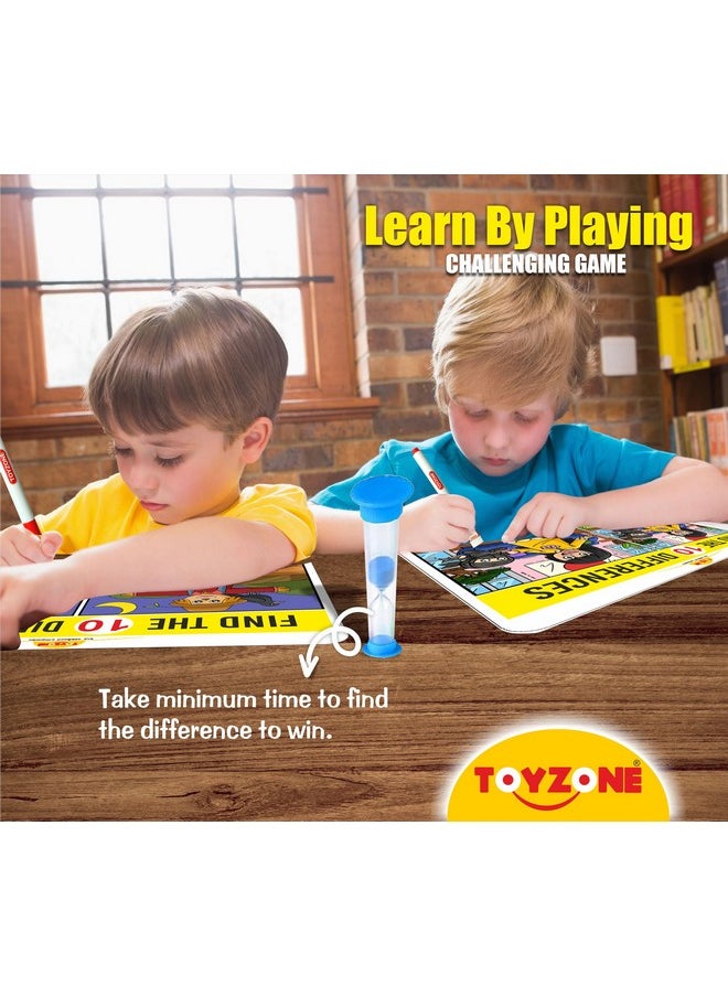 Toyzone Spot The Differences | Find The Difference Game | Brain Games | Early Learner Educational Game | Matching Game | Great For Home, Road Trip, Travel, Camping - Best Gift For Kids Ages 3+