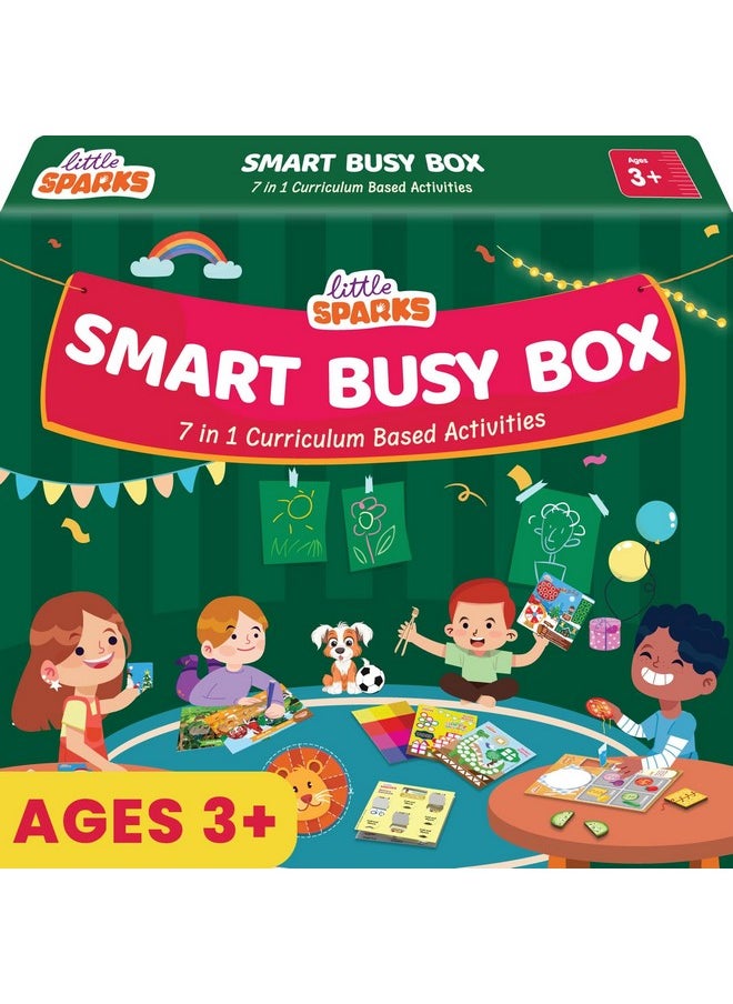 Montessori Based Busy Box For 3,4,5 Years Old Boys And Girls I 7In1 Preschool Learning Activity Kit For Toddlers 3-6 I Birthday Gift For Kids I Educational Toy Vocabulary, Fine Motor Skill