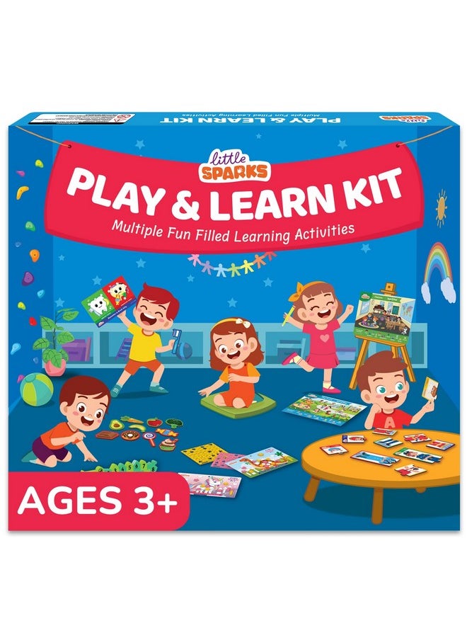 Montessori Based Learning Kit For 3,4,5 Years Old Boys & Girls I Preschool Learning Activities I Puzzles, Sticker Art I Christmas, Birthday Gift For Kids For 3-6