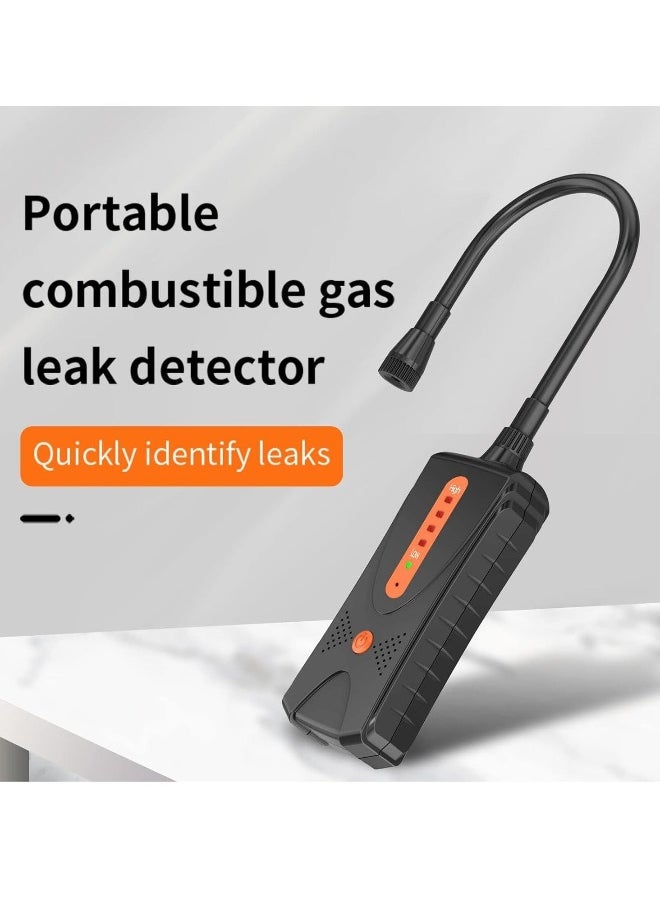 Gas Leak Detector, Combustible Gas Leak Tester with Audible and Visual Alarm, Portable Gas Sniffer to Locate Gas Leak of Methane, LPG, LNG, Fuel, Sewer Gas 0-10,000 PPM